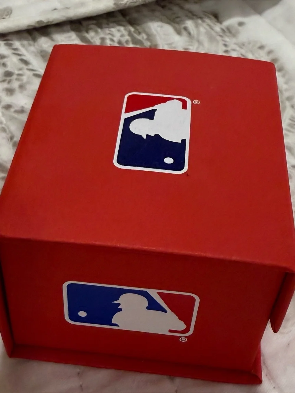 New York Pinstripe Logo Cufflinks - Navy and White